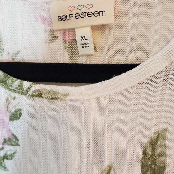 Self Esteem Size XL Pajama Tops Set Tank and Hoodie Floral - Picture 3 of 5